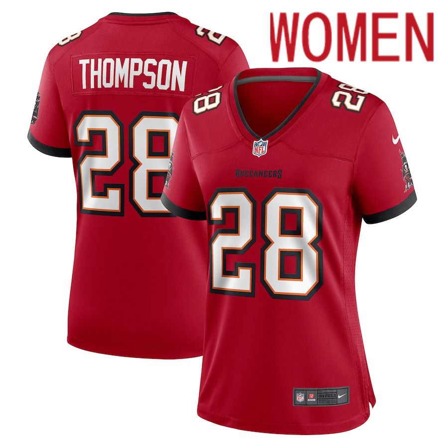 Women Tampa Bay Buccaneers #28 Darwin Thompson Nike Red Game NFL Jersey->women nfl jersey->Women Jersey